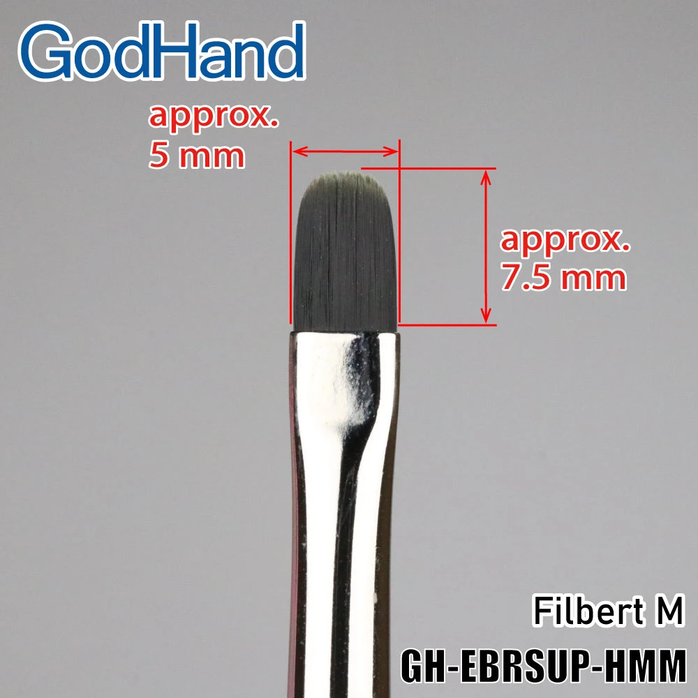 God Hand Godhand GH-EBRSUP-HMM Brushwork Softest Hobby Filbert Paint Brush M For Plastic Model Kit 4 God Hand Godhand GH-EBRSUP-HMM Brushwork Softest Hobby Filbert Paint Brush M For Plastic Model Kit - Image 2