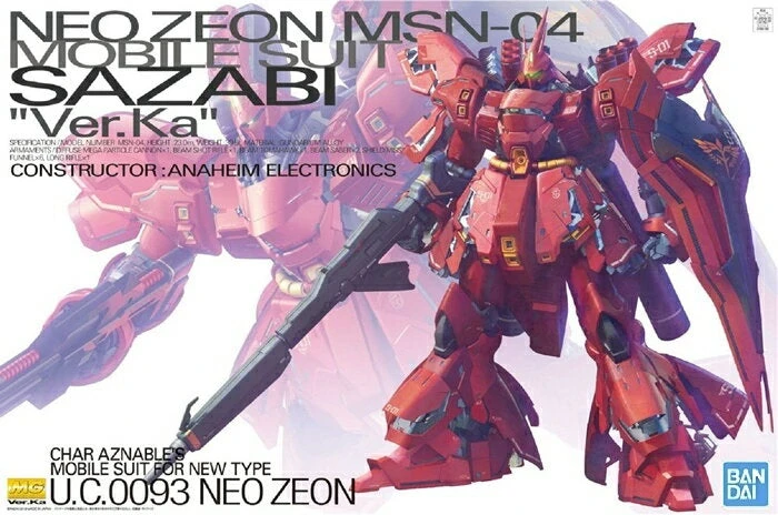 Bandai Gundam 1/100 MG Char's Counterattack MSN-04 Sazabi Ver. Ka Mobile Suit Model Kit 9 Bandai Gundam 1/100 MG Char's Counterattack MSN-04 Sazabi Ver. Ka Mobile Suit Model Kit - Image 7