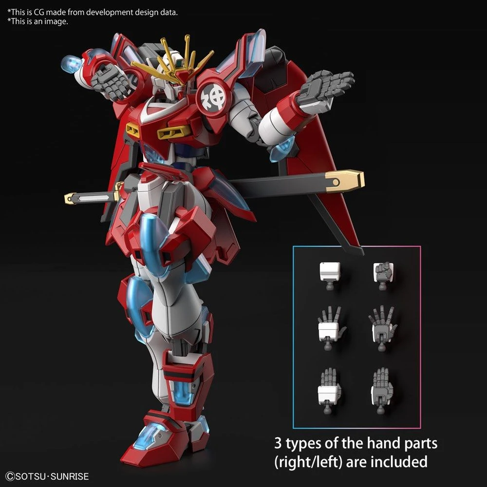 Bandai Gundam 1/144 HGBM #XX Shin Burning Gundam Model Kit 7 Bandai Gundam 1/144 HGBM #XX Shin Burning Gundam Model Kit - Image 5