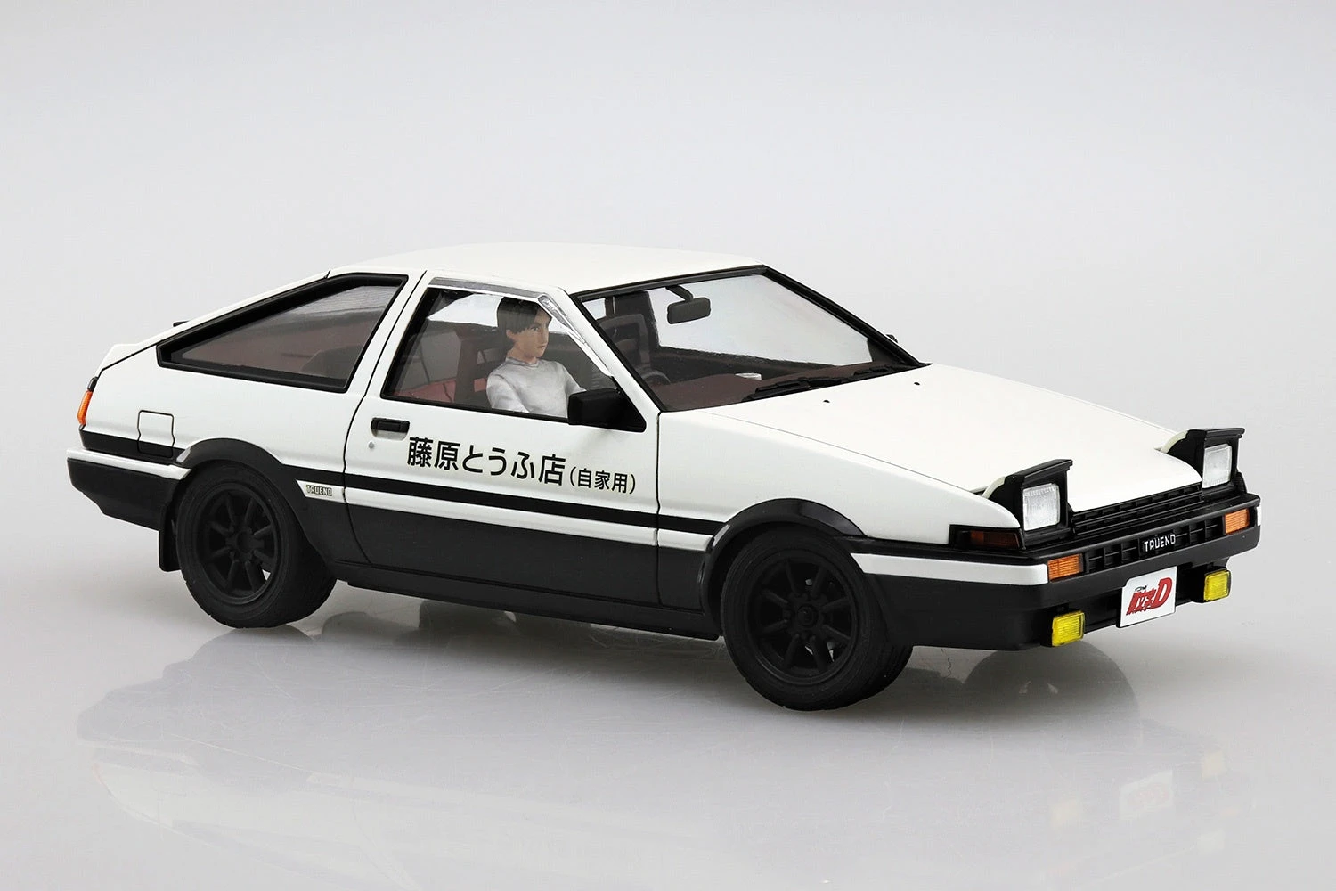 Aoshima 1/24 Initial D #14 Takumi Fujiwara AE86 Trueno (Project D Ver. With Driver Figure) Model Kit 3 Aoshima 1/24 Initial D #14 Takumi Fujiwara AE86 Trueno (Project D Ver. With Driver Figure) Model Kit