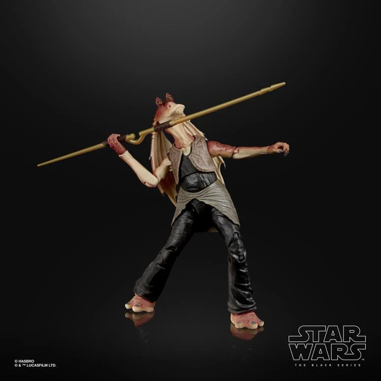 Hasbro Star Wars Black Series #01 The Phantom Menace Jar Jar Binks 6 Inch Action Figure 5 Hasbro Star Wars Black Series #01 The Phantom Menace Jar Jar Binks 6 Inch Action Figure - Image 3