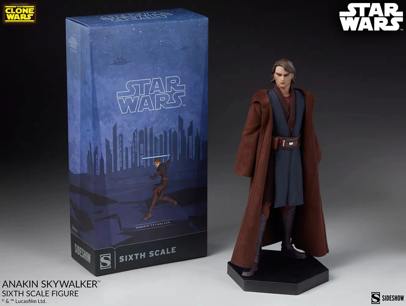 Sideshow Collectible 1/6 Star Wars Clone Wars Anakin Skywalker Sixth Scale Figure 4 Sideshow Collectible 1/6 Star Wars Clone Wars Anakin Skywalker Sixth Scale Figure - Image 2